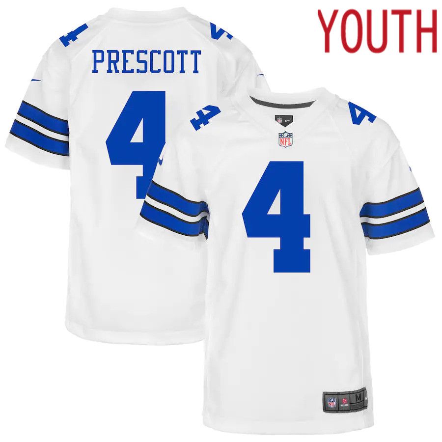 Youth Dallas Cowboys #4 Dak Prescott Nike Navy Game NFL Jersey